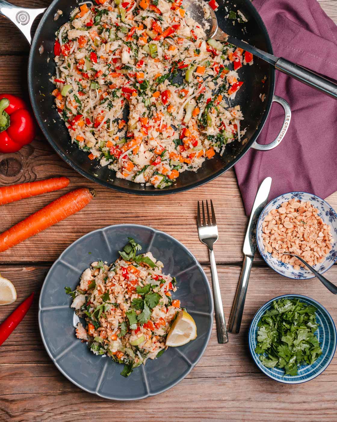 Blumenkohl-Fried-Rice (low-carb)