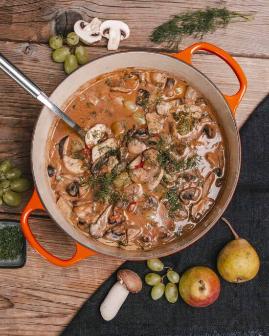Pilzragout in Kokossauce