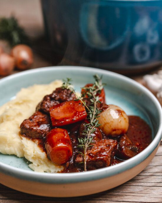Luya au vin / veganer coq au vin