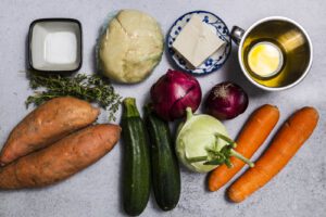 Vegane Gemüse-Quiche mit Süsskartoffeln