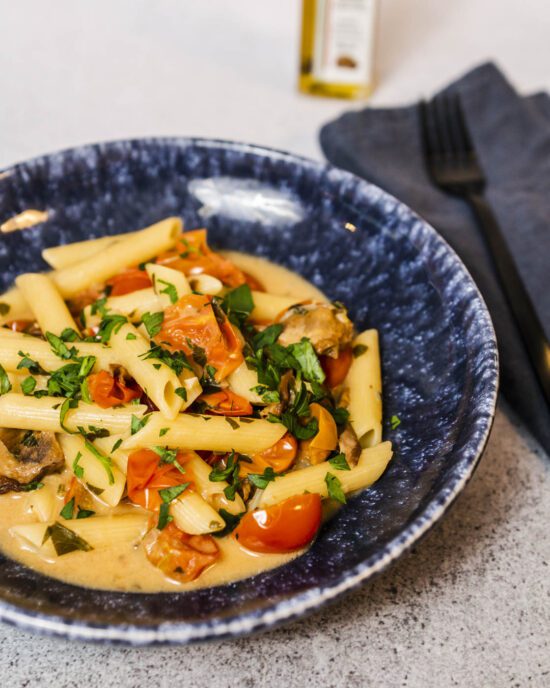 Pasta mit Steinpilzen und Trüffelöl