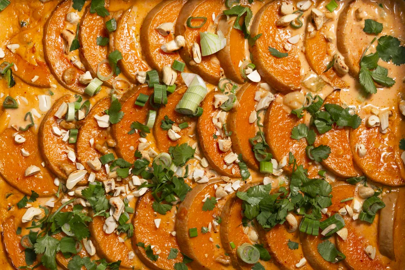 Kürbis in Curry - Kokossauce